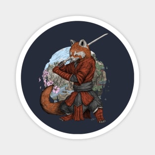 Red Panda Samurai Magnet